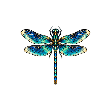 Neo-Traditional Dragonfly Spine Tattoo planner element