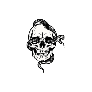 Blackwork Snake and Skull Forearm Tattoo planner element