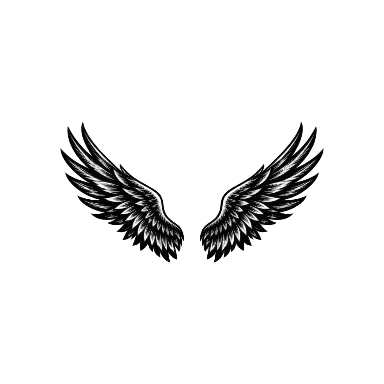 Blackwork Mirrored Wings Collarbone Tattoo planner element