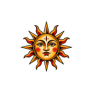 Old School Sun Disk Wrist Tattoo planner element
