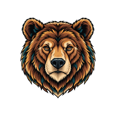 Illustrative Bear Head Shoulder Tattoo planner element