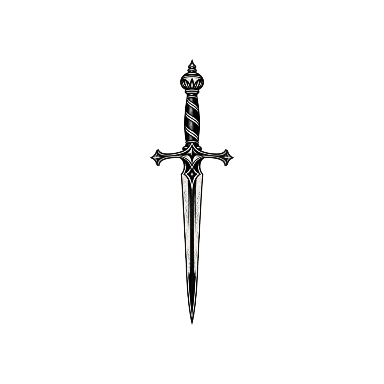 Blackwork Short Sword Neck Tattoo planner element