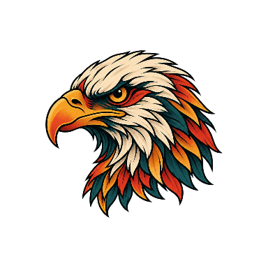 Neo-Traditional Eagle Head Neck Tattoo planner element