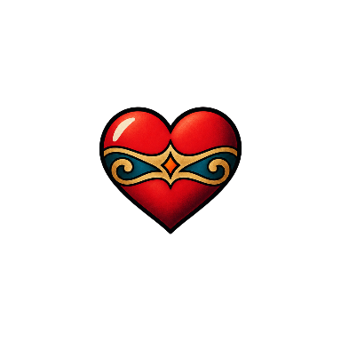 Old School Red Heart Face Tattoo planner element