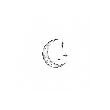 Dotwork Crescent and Stars Ankle Tattoo planner element