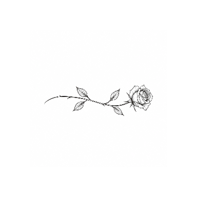 Fine Line Rose Stem Lower Back Tattoo planner element