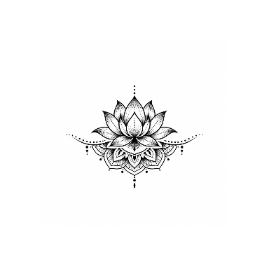 Dotwork Lotus Mandala Lower Back Tattoo planner element