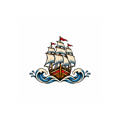 Old School Ship Lower Back Tattoo planner element