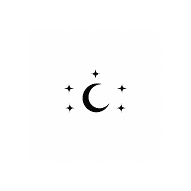 Minimalist Moon and Stars Lower Back Tattoo planner element