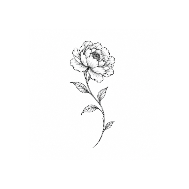 Fine Line Peony Hip Tattoo planner element