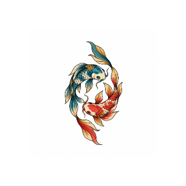 Illustrative Koi Hip Tattoo planner element