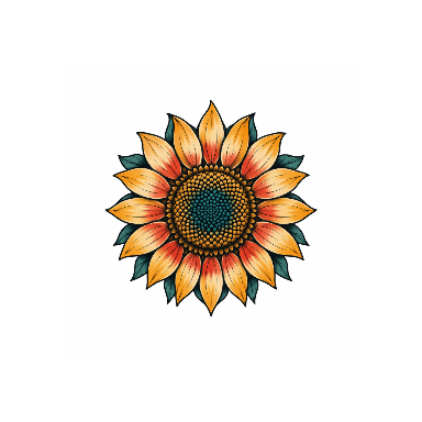Illustrative Sunflower Elbow Tattoo planner element