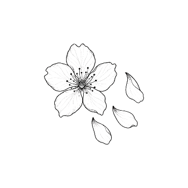 Cherry Blossom Falling Petals Tattoo planner element