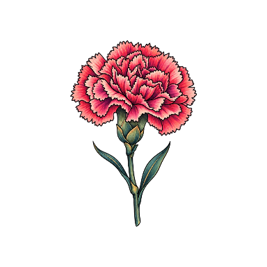 Carnation Single Ruffled Bloom Tattoo planner element