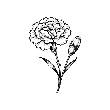 Carnation Bud Pair Tattoo planner element