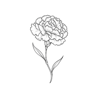 Carnation Curved Stem Tattoo planner element