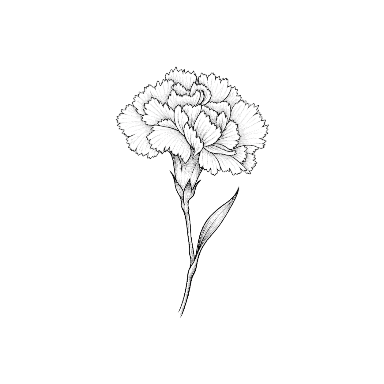 Carnation Miniature Sprig Tattoo planner element