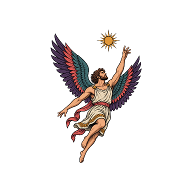 Icarus Winged Sun Arc Tattoo planner element