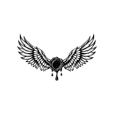 Icarus Wing and Wax Emblem Tattoo planner element
