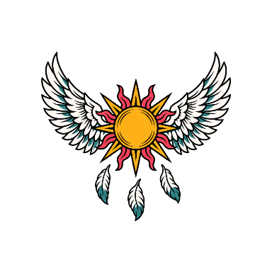 Icarus Wings and Sun Medallion Tattoo planner element