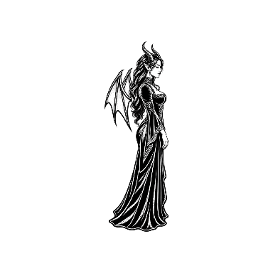 Succubus Winged Profile Tattoo planner element