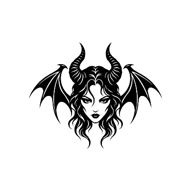 Succubus Horn and Wing Emblem Tattoo planner element