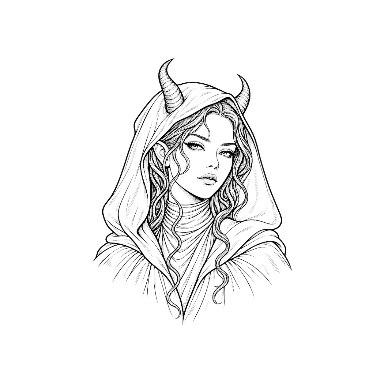 Succubus Veiled Portrait Tattoo planner element