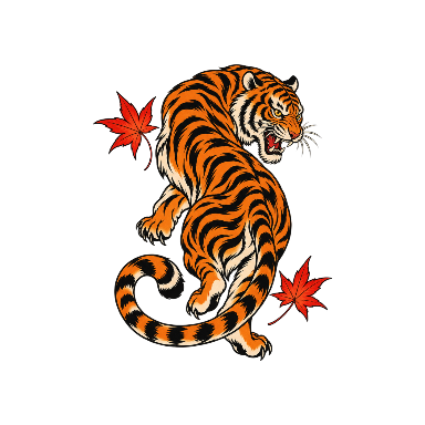 Japanese Tiger with Maple Leaves Tattoo planner element