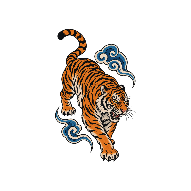 Japanese Tiger Wind Tattoo planner element