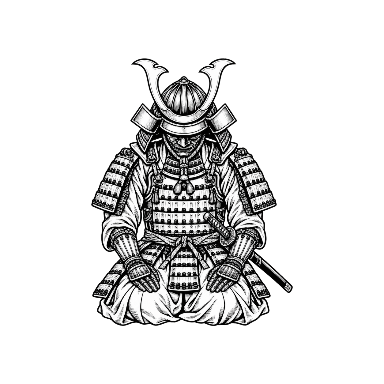 Samurai Kneeling Tattoo planner element