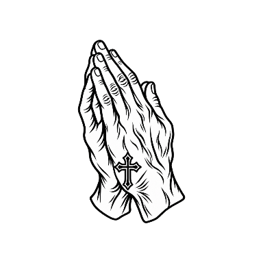 Praying Hands Cross Tattoo planner element