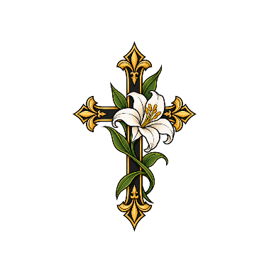 Cross Lily Tattoo planner element