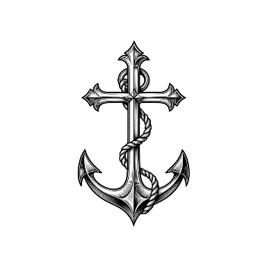 Anchor Cross Tattoo planner element