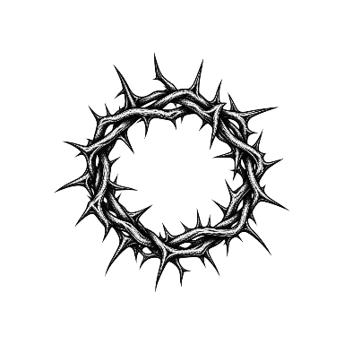 Circular Crown Woven Only from Thorn Branches Tattoo planner element