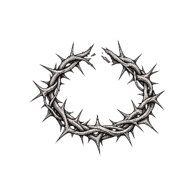 Broken Crown of Thorns with Visible Gap Tattoo planner element