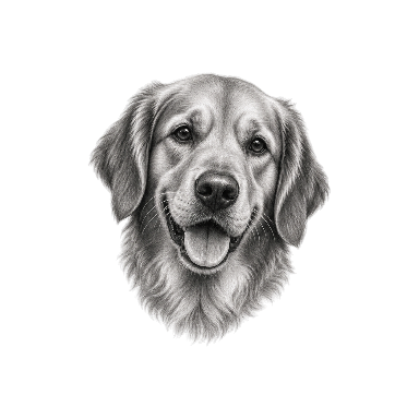 Original ordinary domestic dog head, no reference portrait Tattoo planner element