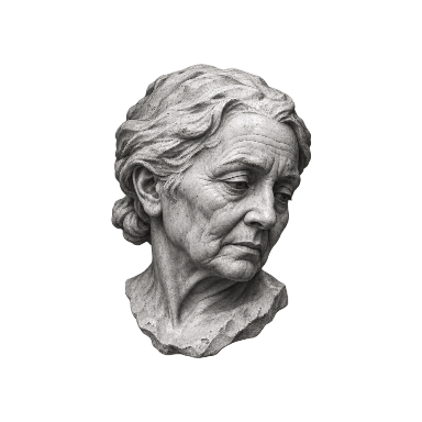 Original classical stone sculpture head at three-quarter view, not a copy of a particular artwork Tattoo planner element