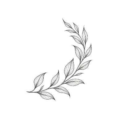Curved leaf branch following an arcing gap Tattoo planner element