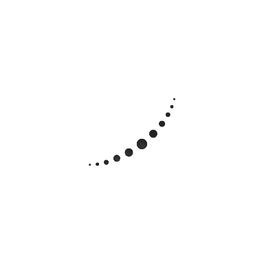 Short curved cluster of black dots forming a clean separate arc Tattoo planner element