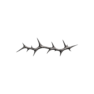 Short narrow horizontal thorn branch Tattoo planner element