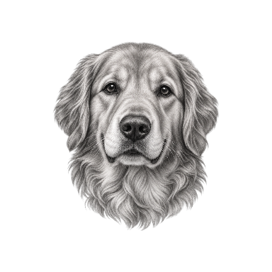 Black and Grey Golden Retriever Tattoo planner element