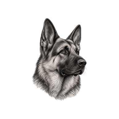Black and Grey German Shepherd Tattoo planner element