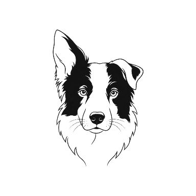 Fine Line Border Collie Tattoo planner element