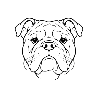 Minimalist Bulldog Tattoo planner element