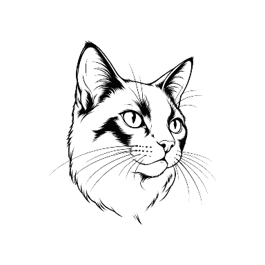 Fine Line Black Cat Tattoo planner element