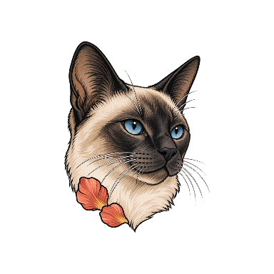 Neo Traditional Siamese Tattoo planner element