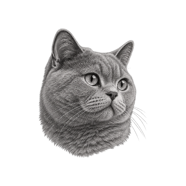 Black and Grey British Shorthair Blue Tattoo planner element