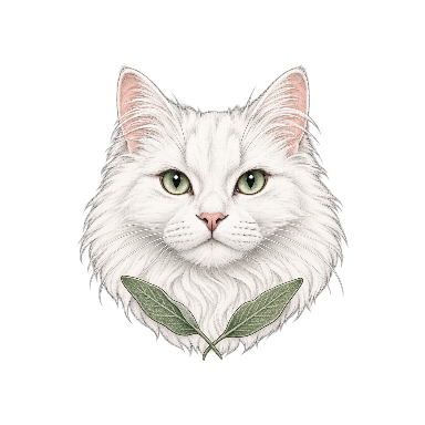 Illustrative Long-haired White Cat Tattoo planner element