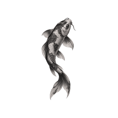 Ascending Greywash Koi Tattoo planner element