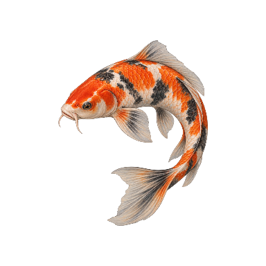 Orange Curved Koi Tattoo planner element